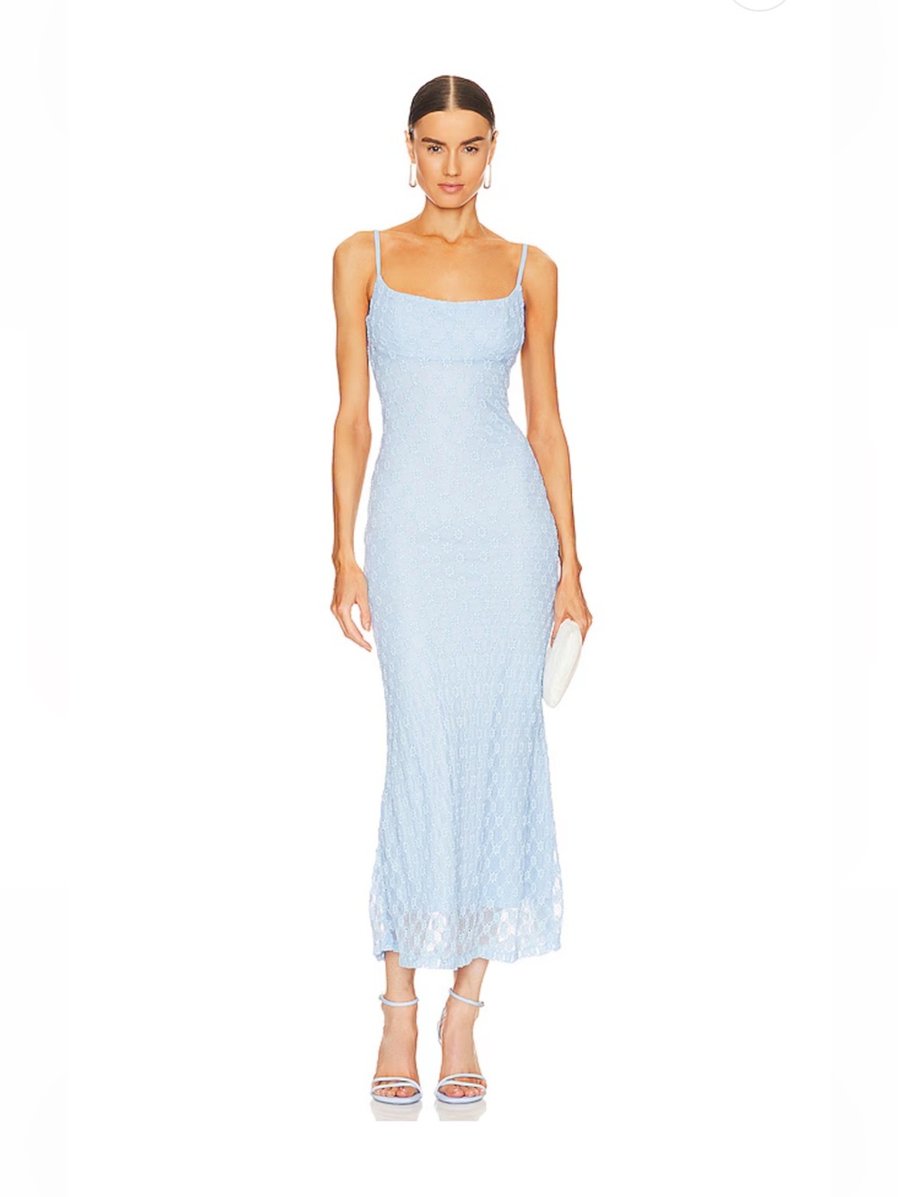 Bardot Adoni Mesh Midi Dress in Cornflower